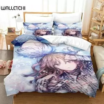 Аниме Ледяной парень и его крутая коллега-женщина Комплект постельного белья для мальчиков и девочек, двуспальный пододеяльник, наволочка, кровать для детей и взрослых EU Single 135x200cm