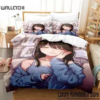 Аниме Ледяной парень и его крутая коллега-женщина Комплект постельного белья Односпальная кровать Твин Полная двуспальная кровать размера «king-size» Комплект постельного белья для детской спальни 70x133cm 2pcs