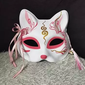 Аниме Лиса Маска Японский Стиль Уникальный Дизайн Ручной Работы Маска Для Лица для Хэллоуина Маскарадные Вечеринки