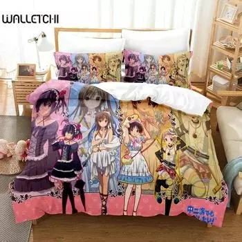 Аниме Любовь Chunibyo & Другие заблуждения Rikka Комплект постельного белья для мальчиков и девочек Twin Queen Size Пододеяльник Наволочка Кровать для детей и взрослых EU Single 135x200cm