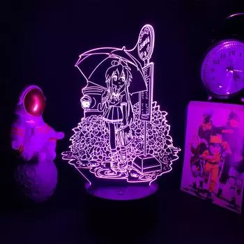 Аниме Lucky Star Konata Izumi светодиодный светильник для детей, украшение для спальни, ночник, подарок на день рождения, декор комнаты, стол, 3d лампа, модель манги