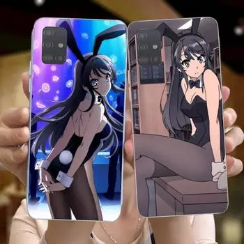 Anime Mai Sakurajima Girl Phone Case For Huawei P50 P40 P30 Pro Mate 40 30 Pro Nova 8 8i Y7P Honor Transparent Phone Cover Huawei P50 Pro