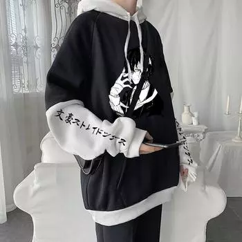 Аниме Манга Бунго Бродячие собаки Дазай Осаму толстовки на молнии хип-хоп Y2k женские и мужские топы с капюшоном зимние повседневные теплые куртки на молнии пальто S чёрный