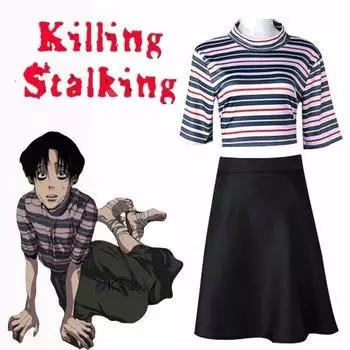 Аниме Манга Killing Stalking Yoonbum Yoon Bum Косплей Костюм Женская Повседневная футболка, юбка, униформа, костюм XS&Killing Stalking