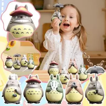 Аниме Микрофигурка Сценическая фигурка, Креативная декоративная фигурка Набор фигурок серый