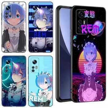 Аниме милый REM черный силиконовый чехол для телефона для Xiaomi Mi 9 SE 8 10T 11 12 13 Lite 9T 11T 12S 12T 13T 14 Pro 5G NE 11i 12X Xiaomi Mi 9 Lite