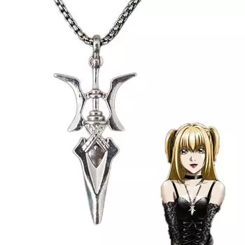 Anime Misa Amane Cosplay Necklace Halberd Pendant Necklaces Keychain Cosplay Jewelry Gifts