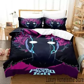 Anime Mob Psycho 100 Bedding Set Duvet Cover Bed Set Quilt Cover Pillowcase Comforter king Queen Size Boys Adult Bedding Set 70x133cm 2pcs