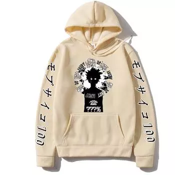 Аниме Mob Psycho 100 Япония Harajuku Mob Saiko Hyaku Мужская и женская модная милая повседневная толстовка с длинными рукавами Mob Loog S чёрный