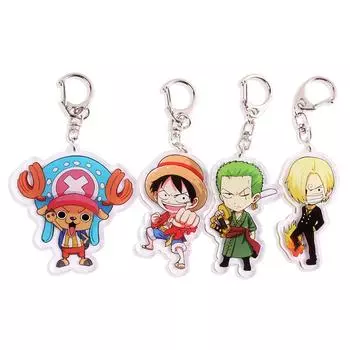 Аниме мода цельный брелок Луффи милый акриловый брелок кольцо кулон мультяшный брелок для ключей аксессуары D01 прозрачный