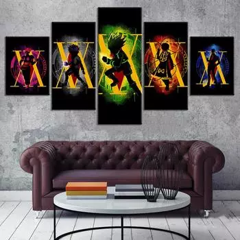 Аниме «Мой герой Академия», 5 панелей, настенное искусство, холст, постеры, живопись для гостиной, домашний декор, фотографии, украшения 20x35 20x45 20x55cm