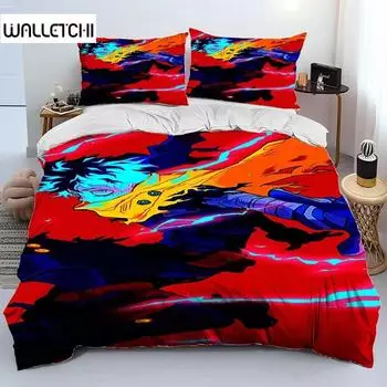 Аниме Моя геройская академия Изуку Деку Комплект постельного белья для мальчиков и девочек Твин Queen Size Пододеяльник Наволочка Кровать Дети Взрослый 135x200cm 2pcs