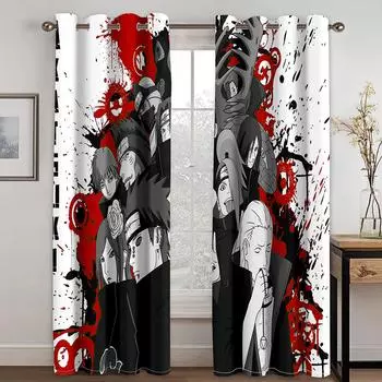 Аниме мультфильм манга фильм детский японский стиль 3D бесплатная доставка 2 шт мальчики ребенок занавеска для окна гостиная спальня декор 100W130H(CM)40x51in&Hook