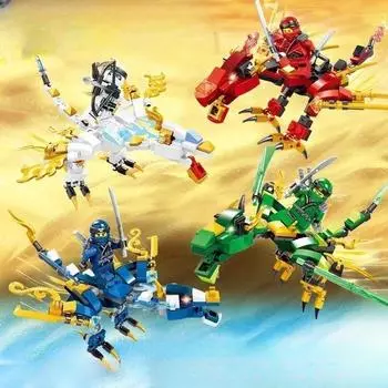 Аниме Мультфильм ТВ Действие Зейн Джей Ллойд Кай Игрушки Минифигурки Куклы Дракон Строительные блоки Кирпичи Детское строительство Рождественские подарки No Box
