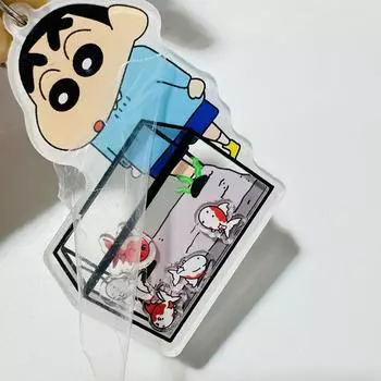 Аниме мультфильм утолщенный акриловый материал качающиеся игрушки брелок кавайный автомобиль брелок пара сумка кулон украшение подарки