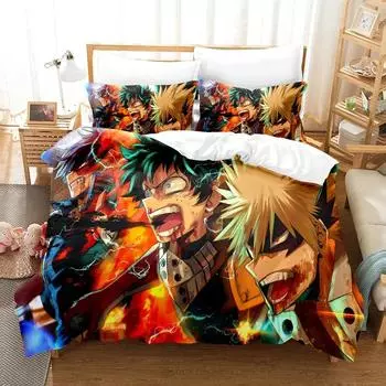 Anime My Hero Academia 3D Printed Bedding Set Cartoon Duvet Cover Pillowcases Comforter Bedding Set Bedclothes Home Textiles 70x133cm 2pcs