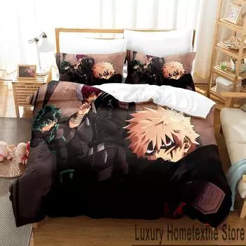 Anime My Hero Academia Bedding Set Boys Girls Twin Queen King Size Duvet Cover Pillowcase Bed boys Adult Home Textileextile 70x133cm 2pcs