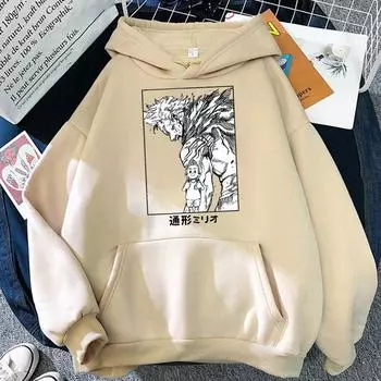 Аниме My Hero Academia толстовки с капюшоном Togata Mirio Printed Hoodie Pullover Unisex Толстовки Casual Fashion Boku No Hero Academia Tops XS чёрный