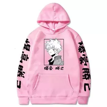 Аниме My Hero Academy Bakugou Katsuki мультфильм комиксы Harajuku уличная одежда с длинными рукавами большой женский зимний свитшот XXL