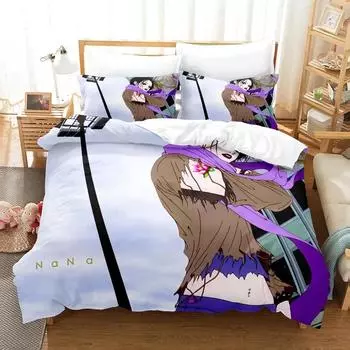 Anime NANA Black Stones Bedding Set Duvet Cover Bed Set Quilt Cover Pillowcase Comforter king Queen Size Boys Adult Bedding Set EU Twin 135x200cm