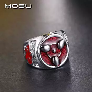 Аниме Наруто Шаринган Кольца Металлические украшения 9 красный