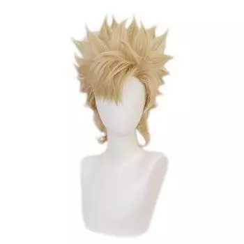 Аниме Невероятные приключения Джоджо Цезарь Антонио Цеппели золотой короткий пушистый многослойный синтетический костюм Джоджо для косплея парики Pelucas 30CM бежевый