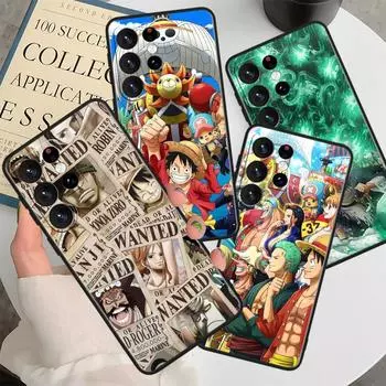 Anime O-ness P-ieces Zoro Luffy For Samsung S24 S23 S22 S21 S20 FE S10e S10 S9 Ultra Plus Plus Soft Silicone Black Phone Case Samsung S9