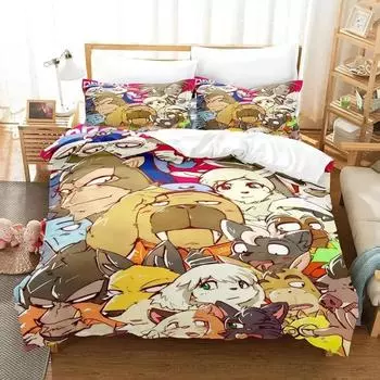 Anime Odd Taxi Bedding Set Boys Girls Twin Queen Size Duvet Cover Pillowcase Bed Boys Adult Fashion Home Textileextile EU single(135x200cm)