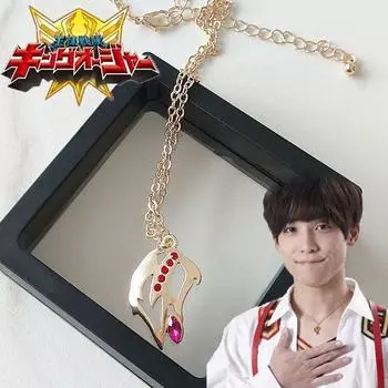 Аниме Ohsama Sentai King-Ohger Gira Hasuti ожерелье для косплея унисекс, цепочка из сплава, колье, кулон с драгоценным камнем, ювелирные аксессуары, реквизит, подарки