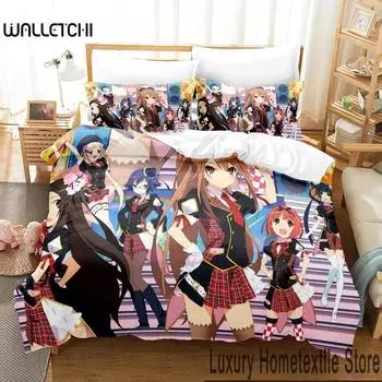 Anime Okami-san and Her Seven Companions Bedding Set Duvet Cover Bed Set Quilt Cover Pillowcase Comforter king Queen Size 70x133cm 2pcs