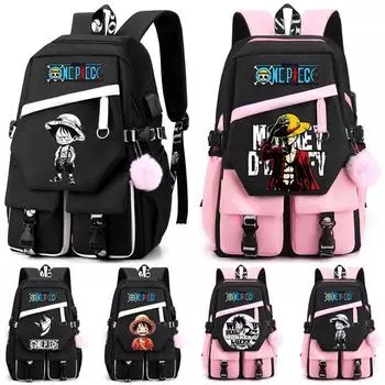 Аниме One Piece Anti Theft Bag Водонепроницаемый рюкзак для путешествий на открытом воздухе Канцелярские принадлежности для девочек и мальчиков, для ежедневного обучения, удобная сумка для книг Mochila