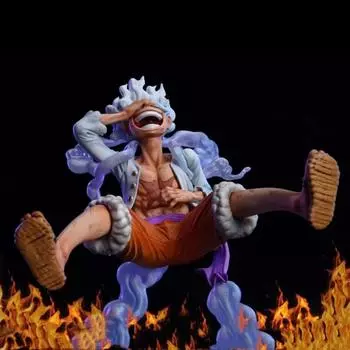 Аниме One Piece Бог Солнца Ника Gear 5 Луффи GK ПВХ Фигурка Игрушка Модель Статуя белый