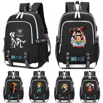 Аниме One Piece Charge Универсальная сумка Сумка для документов для мальчиков и девочек Обратно в школу сумка для книг Большая вместимость Студенческая сумка Гоку для мужчин и женщин Дорожная сумка для отдыха
