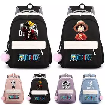 Аниме One Piece Классический Kawaii Рюкзак Милый Мягкий Рюкзак Печатный Мальчик Девочка Школьный Ранец Повседневный Портфель Для Мужчин Женщин Дорожная Сумка Для Отдыха Рюкзак Mochila