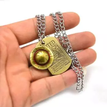 Аниме One Piece Ожерелье Луффи Соломенная Шляпа И Логотип Черепа Жетон Подвеска Мужская Мода Чокер Аксессуары Ювелирные Изделия Фигурка Игрушки ARI