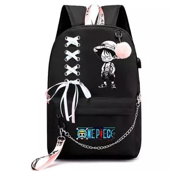 Аниме One Piece Printed Boy Girl Schoolbag Document Bag Student Book Bag for Girl Back To School Computer Charge Backpack Men Womens Casual Rucksack