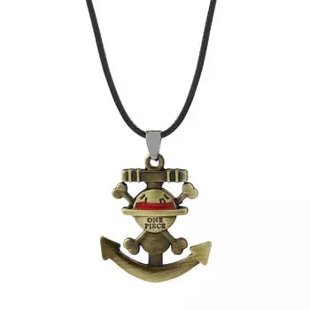 Anime One Piece Trafalgar Law Necklace Monkey D. Luffy Vintage Vintage Skull Pendant Necklace for Women Jewelry Choker
