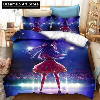 Аниме OSHI NO KO 3D Печать Постельное белье Пододеяльники Наволочки 2/3 шт Одеяло Постельное белье Постельное белье Домашний текстиль EU Single 90x200cm
