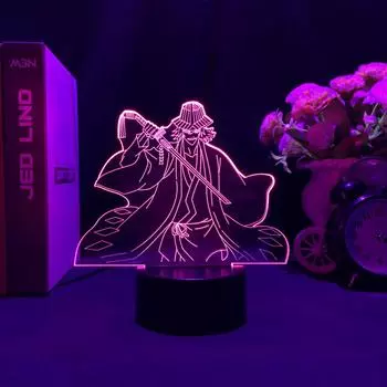 Аниме отбеливатель ночник Кисуке Урахара Рисунок Цвета Изменение удаленной настольной лампы Крутой подарок для друзей-отаку Декор в спальню прикроватная лампа