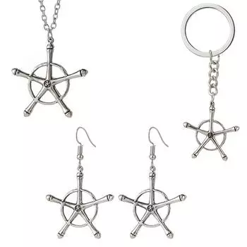 Аниме отбеливатель ожерелье Quincy Ishida Uryuu косплей Ginrei Gojiaku амулет сплав колье брелок кулон ювелирные изделия подарки as the picture-CHINA