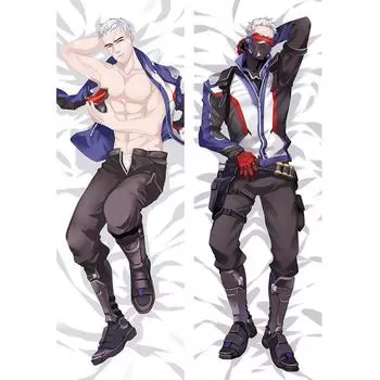 Аниме Overwatches сексуальные наволочки OW Genji Reaper наволочка 3D двустороннее постельное белье обнимающее тело наволочка подарки на заказ 40x120cm Peach Skin
