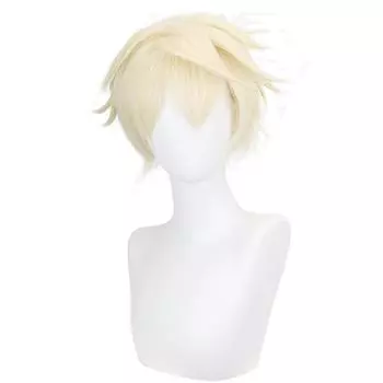 Аниме парик Беннетта, игра Genshin Impact, косплей, золотые короткие термостойкие синтетические волосы, Pelucas, аниме, костюм, парики для ролевых игр One Size бежевый