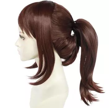 Аниме парик косплей Danganronpa Asahina Aoi костюм с хвостиком Dangan Ronpa термостойкие синтетические волосы женские карнавальные вечерние парики One Size коричневый