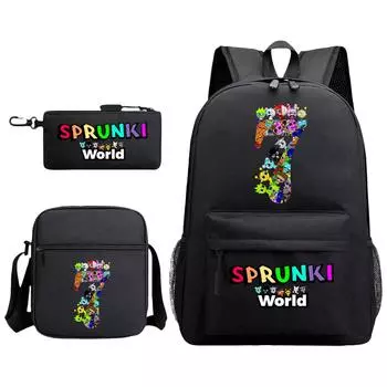 Аниме Периферийный Повседневный Рюкзак Студенческий Рюкзак, Подарок к школе, Школьная Сумка, Сумка для Ланча, Сумка для Карандашей Набор из Трех Предметов One Size