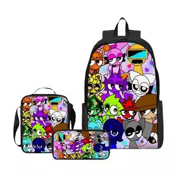 Аниме Периферийный Рюкзак с Принтом, Персонализированная Сумка для Хранения Рюкзака, 1 шт., One Size чёрный