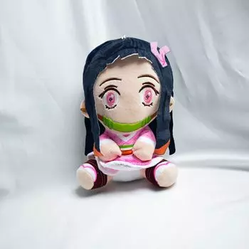 Anime Peripheral Sitting Posture Ghost Extinguishing Blade Figure Plush Toy Butterfly You Bean Charcoal Jiro Doll 20cm130g