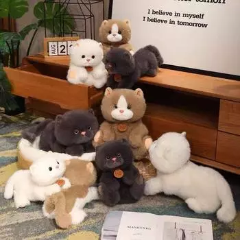 Аниме питомец кошка плюшевая игрушка пушистая мультяшная кошка-симуляция кукла кавайный котенок мягкая кукла дети