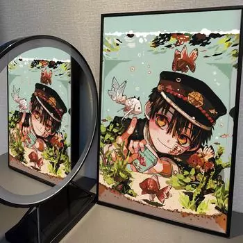 Аниме-постер Мультфильм Туалетный фильм Ханако-кун Липкие постеры Ретро-наклейка из крафт-бумаги Сделай сам Комната Бар Кафе Эстетическое искусство Стена 21cm30cm NoFrame