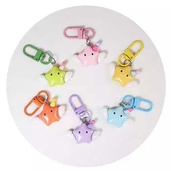 Аниме Прекрасный брелок со звездами и крыльями, милая школьная сумка для девочек, кулон, подарок другу, ювелирные изделия с пятиконечной звездой для девочек, детские подарки оранжевый