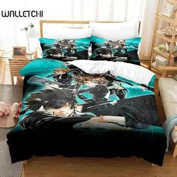 Комплект постельного белья с рисунком аниме Психопаспорт 3D Пододеяльник Постельный комплект Одеяло Наволочка Одеяло King Queen Size Комплект постельного белья для мальчиков и взрослых 70x133cm 2pcs